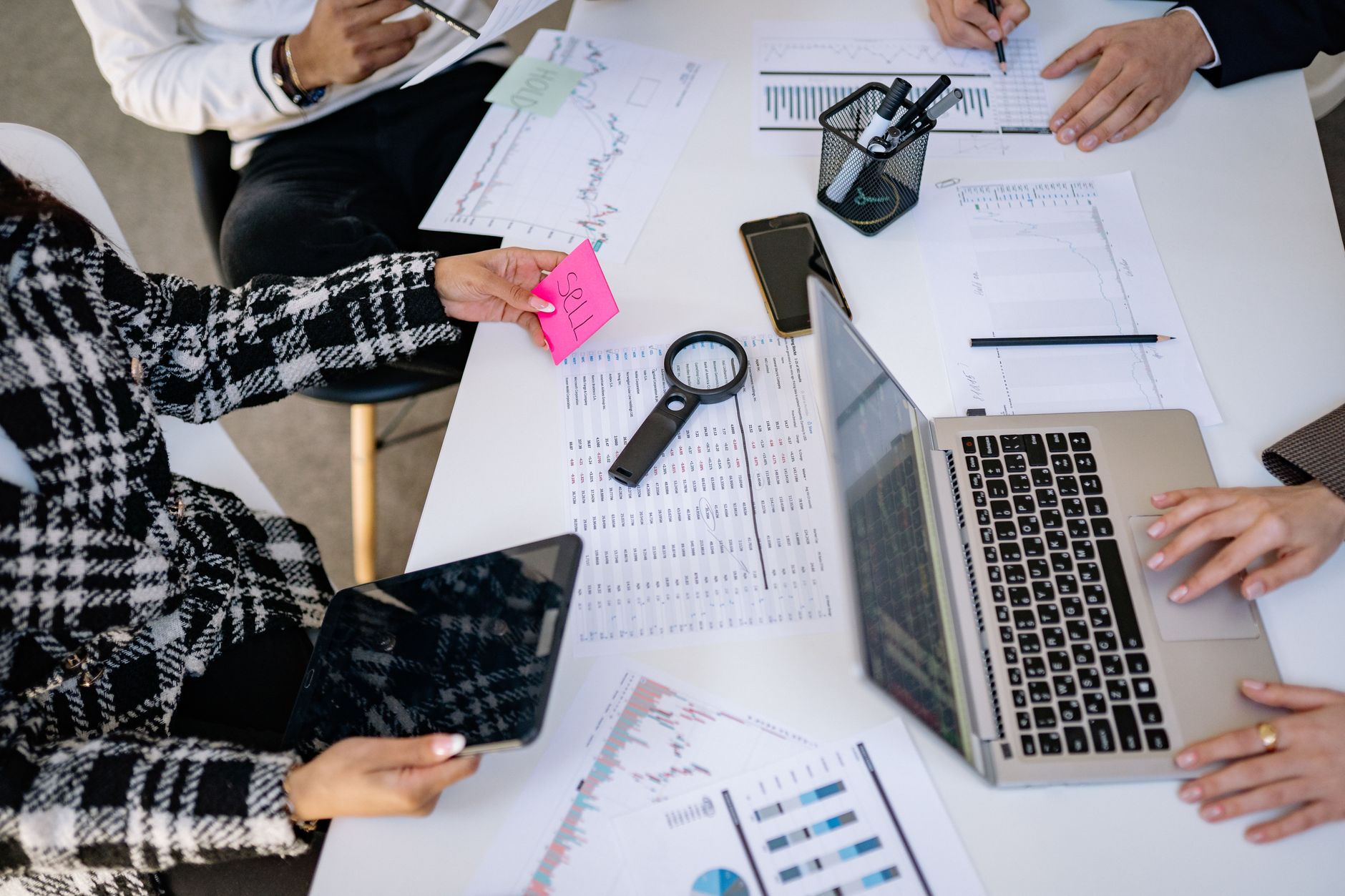 Marketing team reviewing LinkedIn AI agent analytics dashboard