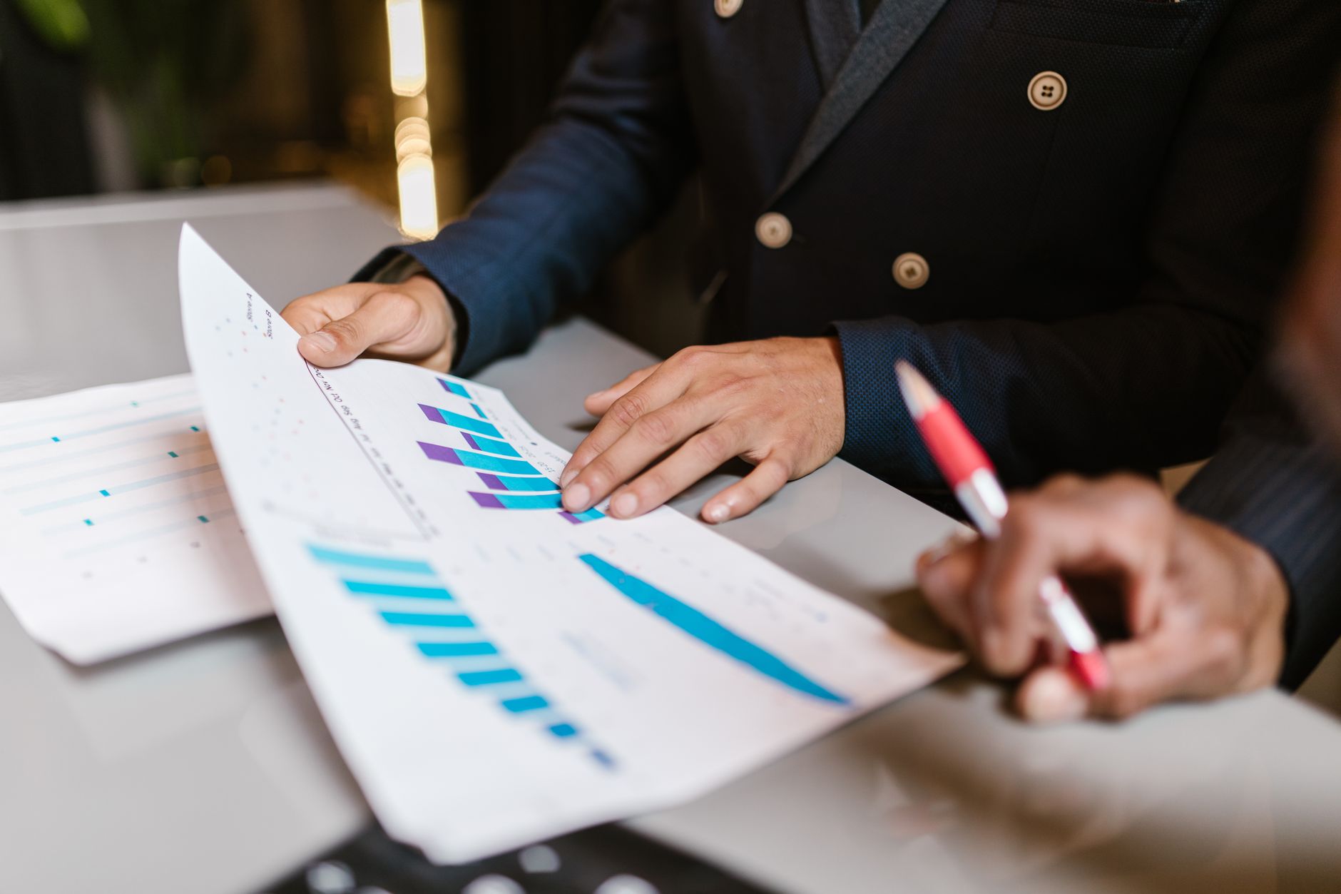 Marketing team reviewing brand mention analytics on a dashboard