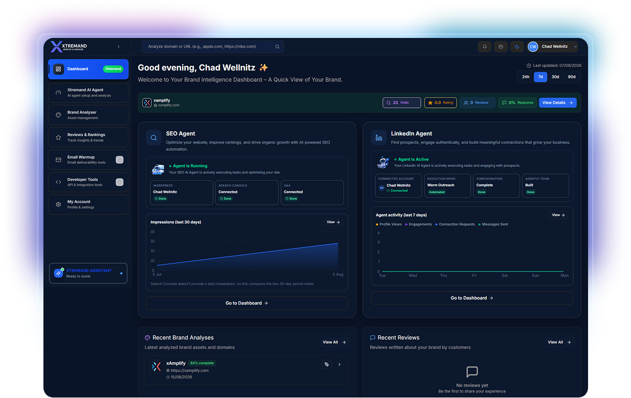 xtremand dark theme